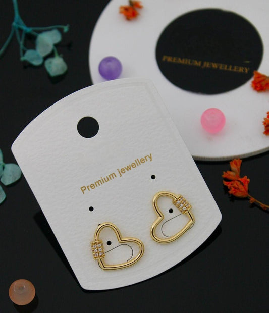 Solitaire Heart Earings